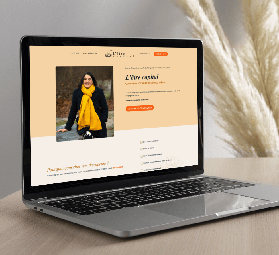 Site internet créé sur mesure pour Marie : coach et thérapeute