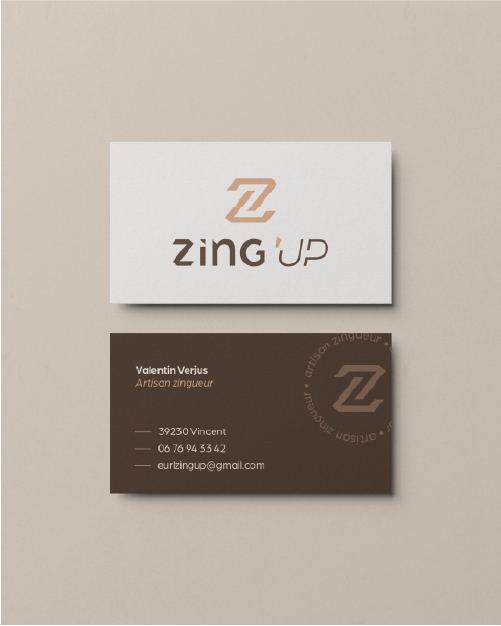 Identité visuelle et logo créé pour un artisan zingueur au positionnement haut de gamme